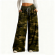 Camouflage Print High-Waisted Wide-Leg Pants