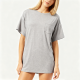 Heather Grey Oversized Short-Sleeve Tee with Chest Pocket