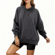 Dark Charcoal Oversized Hoodie with Kangaroo Pocket
