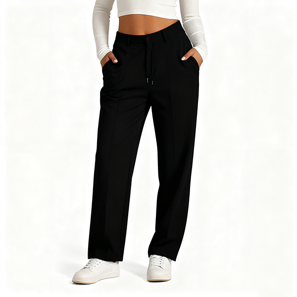 Black Slouchy Wide-Leg Pants