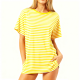 Oversized Yellow & White Striped Tee